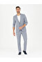 Dark Blue Ex. Slim Fit Linen Blended Fabric Trousers 50284934-Vr032