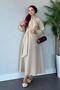 Beige Colored Criss Skirt Set