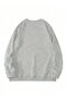 Bruh. Thick Winter Sweatshirt - Gray Printed Oversized Crew Neck with Ruffle Detail - 2