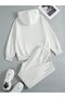 3 Thread I Am Perfect Sweatshirt Sweatpants Jogger - White Printed Top and Bottom Tracksuit Set with Hood - 2