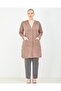Women's Mink Buttoned Large Size Mother Long Combed Cotton Cardigan with Pockets - 8