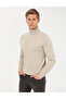 Sand Melange Slim Fit Turtleneck Basic Knitwear Sweater 50257158-Vr123 - 4