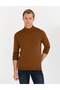Tan Slim Fit Half Turtleneck Wool Blended Basic Knitwear Sweater 50257313-Vr099