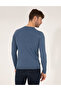 Blue Slim Fit Crew Neck Wool Blend Basic Knitwear Sweater 50257301-Vr036 - 5