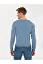 Blue Slim Fit Crew Neck Basic Knitwear Sweater 50257290-Vr036 - 5