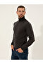 Gray Melange Slim Fit Turtleneck Basic Knitwear Sweater 50257158-Vr086 - 3