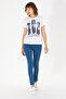 Women's White Crew Neck T-Shirt 50262937-Vr013 - 4