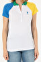 Women's White Polo Neck T-Shirt 50262940-Vr013 - 6