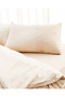 Adrien Double 100% Cotton Pieces with Striped Lids Bed Sheet Pieces with Duvet Cover Set Lids - Beige - 4