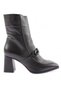 2224601K Women's Daily Casual Blunt Toe Buckle Heeled Genuine Leather Boots - 5
