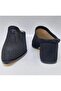 N338 Women's Genuine Leather Closed Toe Heeled Slippers - 6