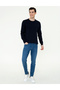 Navy Blue Slim Fit Crew Neck Basic Knitwear Sweater 50237801-Vr033 - 5