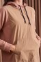 Garnished Long Sweatshirt Camel Loose Fit - 4