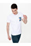 White Slim Fit Printed Crew Neck T-Shirt 50249701-Vr013