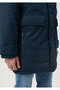 Dark Blue Long Parka with Fur Collar Regular Fit / Normal Cut 0110105-70490 - 6