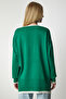 V-Neck Oversize Knitwear Sweater Green Lbv0022 - 5