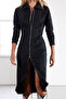 Siyah Fitted/Vücuda Oturan Midi Örme Elbise TWOAW25EL00304 - 4