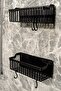 Bathroom Adhesive Bathroom Shelf, 2-Piece Bathroom Organizer, Shower Shelf Organizer Shampoo Rack, Plastic - 3