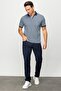 Men's Polo Neck Pocket Jacquard Tshirt Smoked - 5