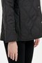 Women's Short Quilted Jacket with Snap Front and Onion Pattern, Black - 4