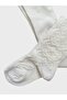 White Embossed Cotton Girls' Pantyhose - 2