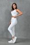 White Stretchy Fabric Tie-Dye Detailed Sleeveless Tank Top and Leggings Two-Piece Sports Set 069 - 8