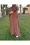 Robalı Ferace Brown Color Elastic Sleeve Hijab Ferace