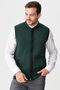 Men's Judge Collar Pique Jacquard Zippered Wool Vest Green - 7