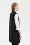 Women's Polo Neck Open Front Embroidered Long Wool Vest Black - 8
