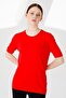 Women's Lycra Short Sleeve Crew Neck Plain Blouse Coral - 4