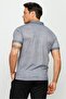 Men's Polo Neck Linen Printed T-shirt Black - 7