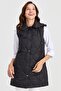 Women's Hooded Quilted Vest Black - 5