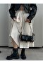 Luce Black Premium Adjustable Belted Vintage Leather Women's Hand and Shoulder Bag