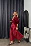 Burgundy Pocketed Pleated Parachute Skirt - 4