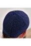 Navy Blue Wool Skullcap, Handcrafted Hand Knitted, Hundred Percent Sheep Wool, Prayer Skullcap 03Sun Blue - 3