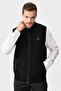 Men's Judge Collar Pique Jacquard Zippered Wool Vest Black - 6