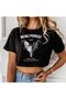 Sevunera Really Great Printed Black Color Crop