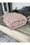 Milky Brown Hand Knitted Blanket - 3