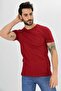 Men's Burgundy Flame Basic Crew Neck 100% Cotton T-Shirt - 2