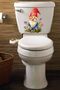 Cute Dwarf and Wild Flowers Themed Toilet Seat Sticker Bathroom Sticker - 2