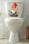 Cute Dwarf and Wild Flowers Themed Toilet Seat Sticker Bathroom Sticker - 3