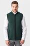 Men's Judge Collar Pique Jacquard Zippered Wool Vest Green - 8