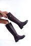Burgundy Side Zipper Rubber Sole Buckle Round Toe Women's Boots - 5