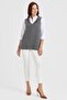 Women's V-Neck Lace Embroidered Wool Vest Smoked - 3
