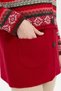 Women's Polo Collar Skirt Felted Araboy Wool Cardigan Dark Red - 6