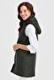 Women's Hooded Quilted Vest Green - 7
