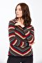 Women's Striped Crew Neck Sweater Black - 3