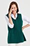 Women's V-Neck Lace Embroidered Wool Vest K.Ö.başı