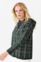 Women's Hooded Checked Short Sweater Green - 7