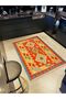 Leyla Collection Orange Ethnic Shapes Woven Base Modern Decorative Carpet Leyla42